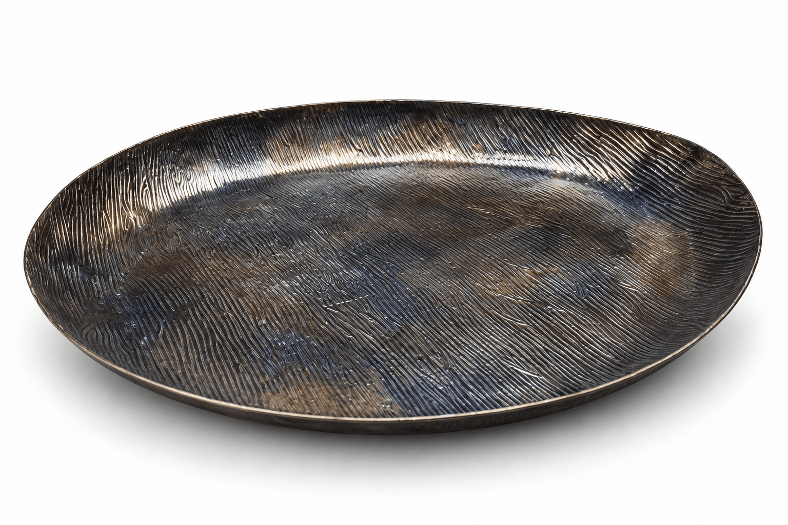 Bronze Iridescent Oval Plate