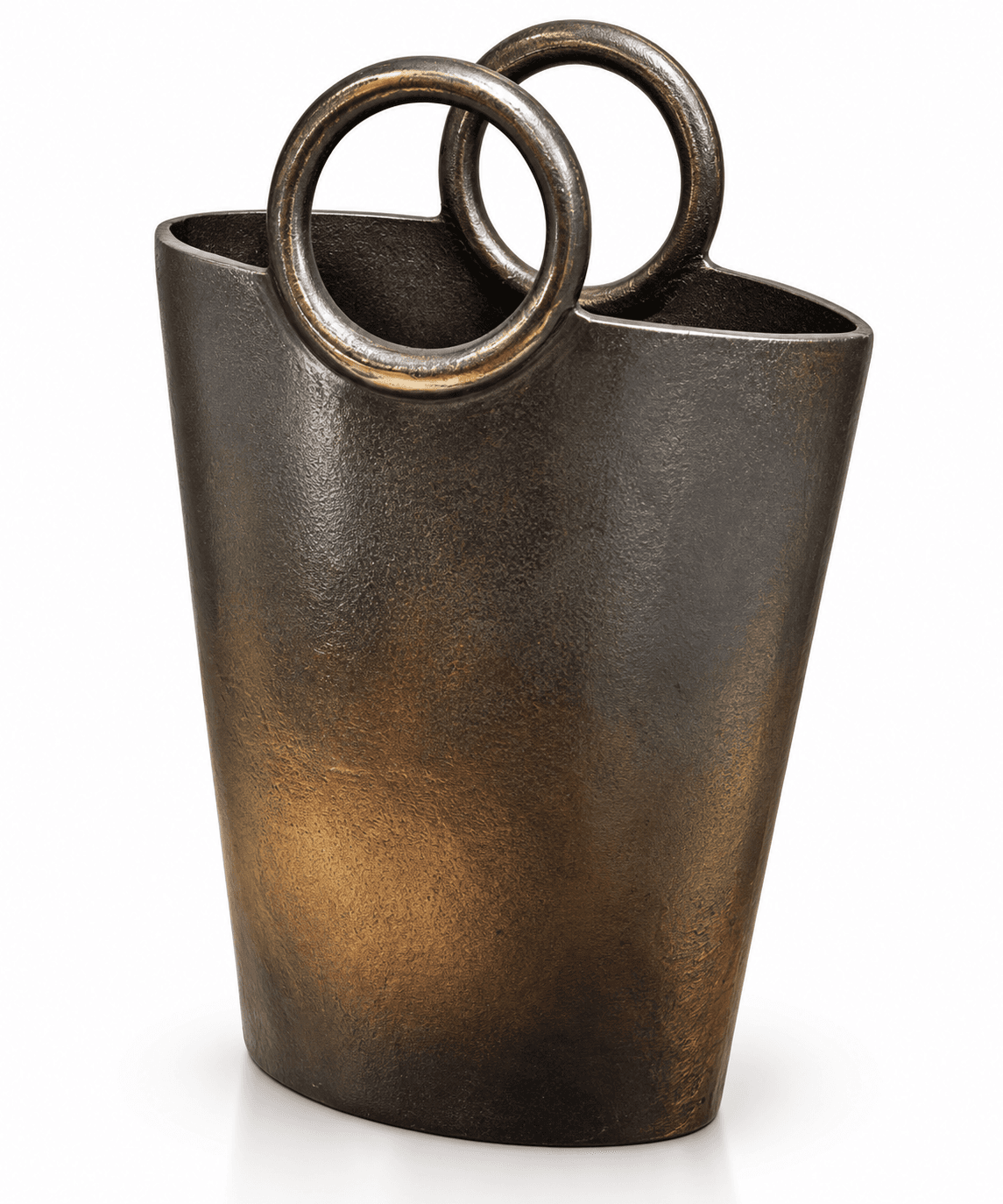 Bronze Bucket Vase Ring Handles