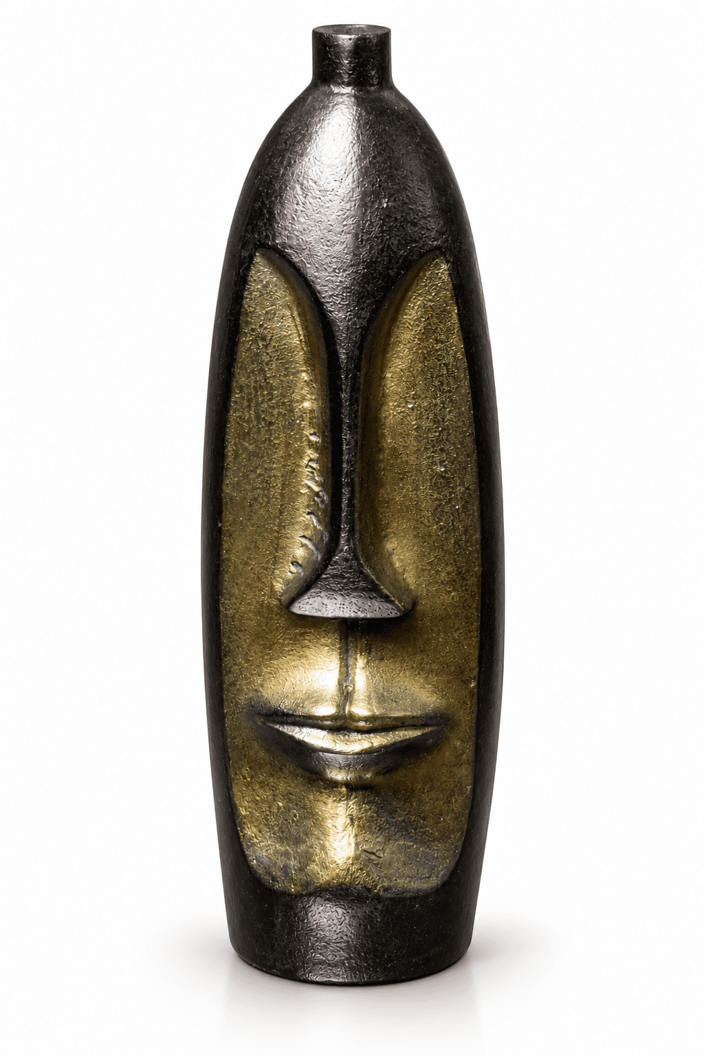 Bronze Face Mask Sculptural Vase