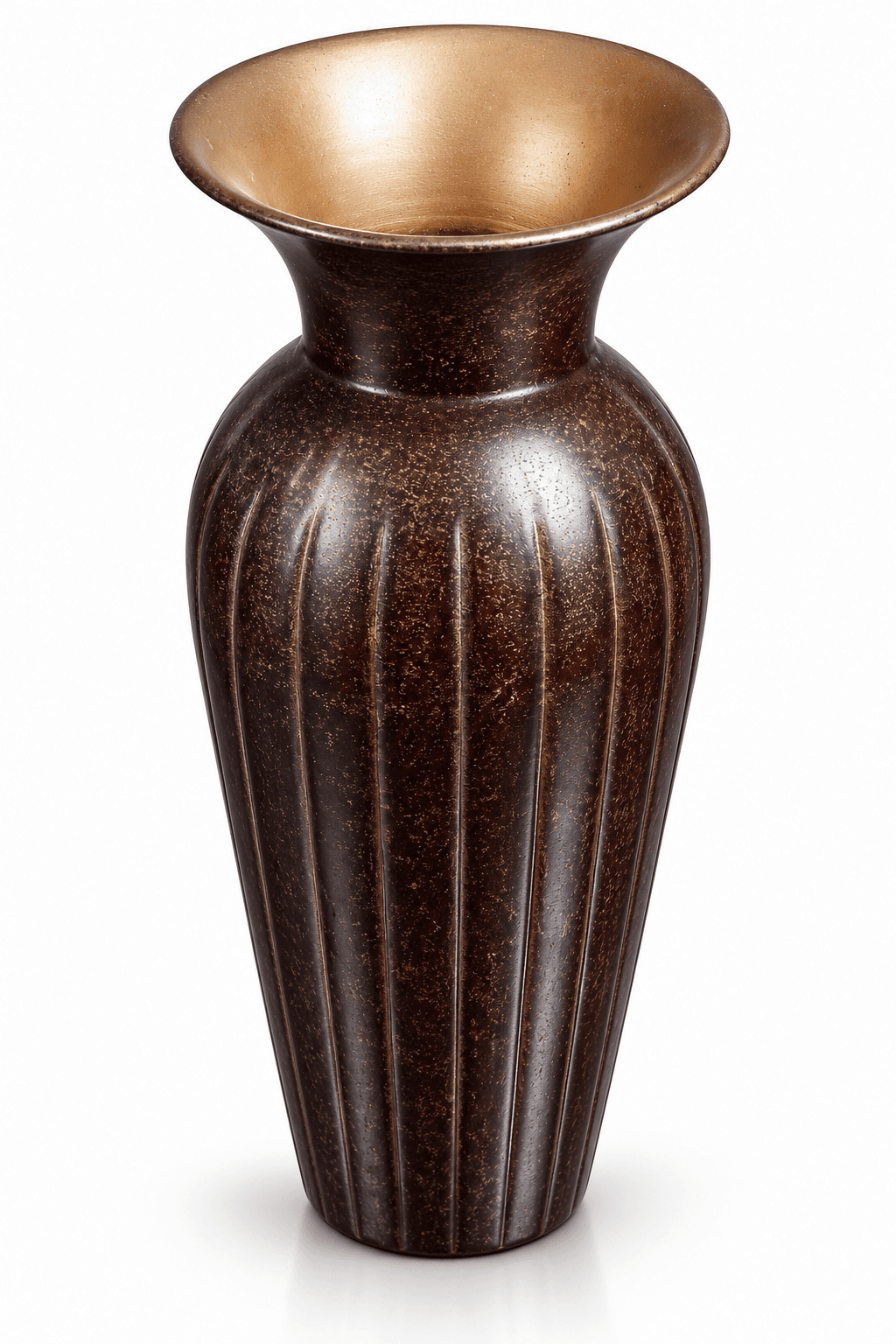 Fluted Trumpet Vase Burgundy Gold