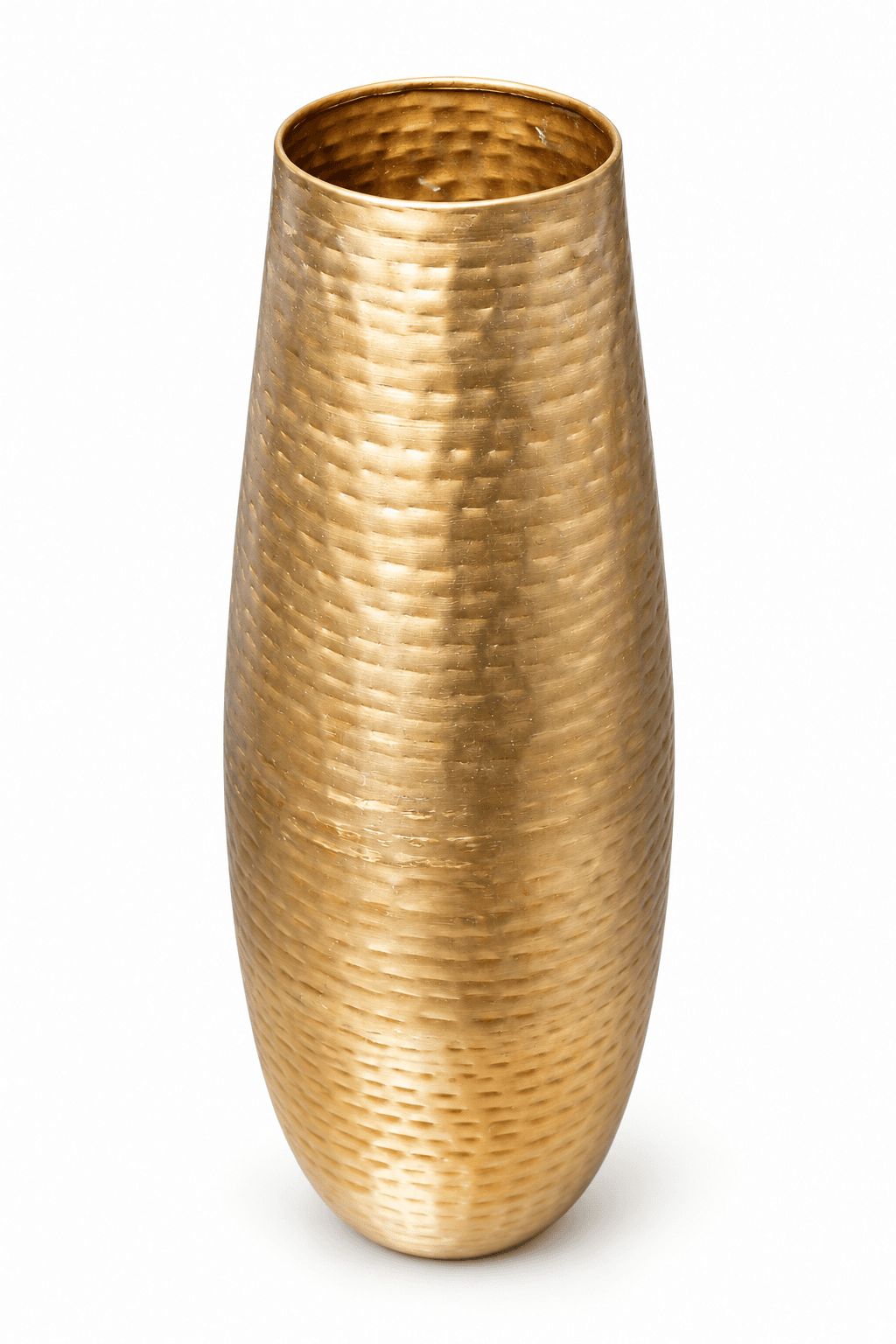 Gold Hammered Tall Vase