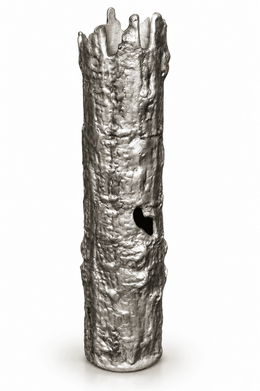 Silver Tree Stump Vase