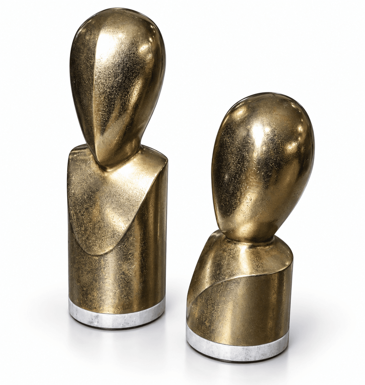 Gold Bust Sculptures Pair