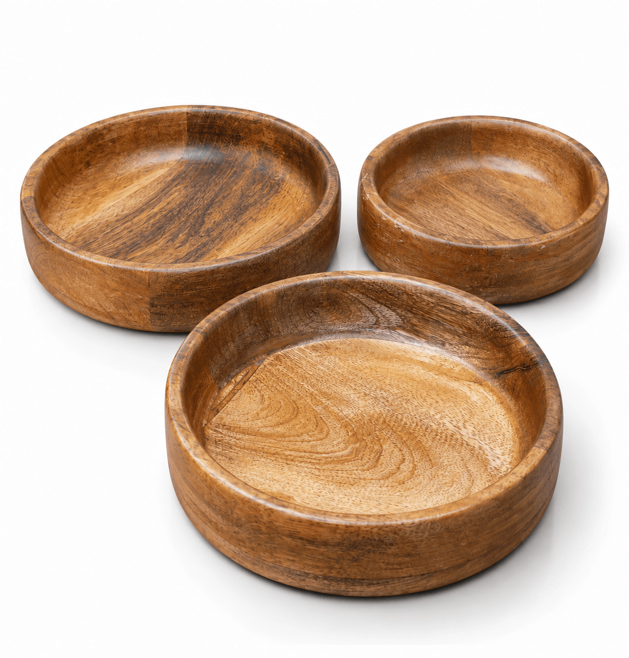 Wood Bowls Stacked Set