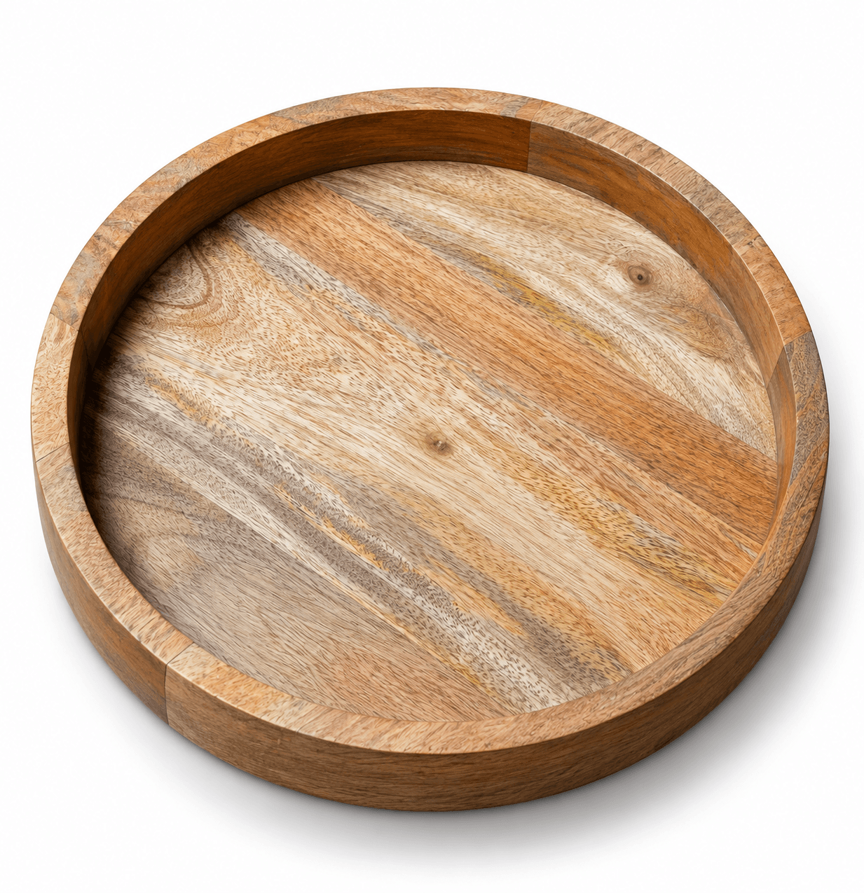 Wood Round Tray Bowl